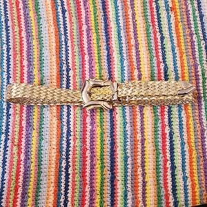 Vintage 1980s Metallic Disco Glam Braided Belt